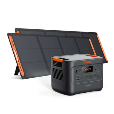 Jackery HomePower 3000 Portable Power Station + 2 x 200W Solar Panel portable power station paired with two foldable solar panels