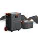 Jackery HomePower 3600 Plus + Battery Pack 3600 + SolarSaga 500X Solar Panel includes a portable power station, an expansion battery, and a large foldable solar panel