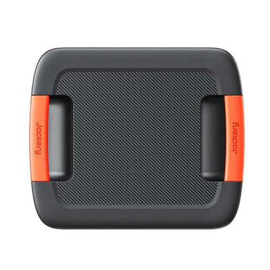 Jackery HomePower 3600 Plus Battery Pack shown from above with two orange handles and a textured top surface