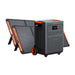 Jackery HomePower 3600 Plus Portable Power Station + 2 x SolarSaga 200W Solar Panel with two foldable solar panels set up behind the portable power station