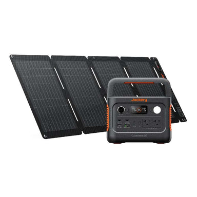 Jackery Solar Generator 300 v2 + 40W Air Solar Panel with a portable power station and foldable solar panel displayed together for off-grid charging