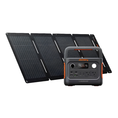 Jackery Solar Generator 300 v2 + 40W Air Solar Panel with a portable power station and foldable solar panel displayed together for off-grid charging