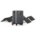 Jackery Solar Generator Explorer 5000 Plus + 2 x SolarSaga 500X portable power station positioned in front of two unfolded solar panels