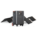 Jackery Solar Generator Explorer 5000 Plus + 2 x SolarSaga 500X portable power station positioned in front of two unfolded solar panels