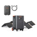 Jackery Solar Generator Explorer 5000 Plus + Smart Transfer Switch + SolarSaga 500X x 2 includes a portable power station, smart transfer switch with connection cable, and two foldable solar panels