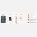 Jackery SolarSaga 40 Air Solar Panel comes with a storage bag, charging cable, and DC adapter for portable solar charging