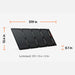 Jackery SolarSaga 40 Air Solar Panel is displayed unfolded with its full dimensions, showing the slim four-panel design
