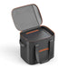 Jackery Upgraded Carrying Case Bag (M) with the lid open, showing a padded interior for secure portable power station storage