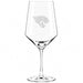 Jacksonville Jaguars Crate & Barrel NFL Tour 18oz Red Wine Glass, Set of 4 featuring the Jaguars roaring jaguar-head logo etched on a clear stemmed wine glass