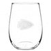 Kansas City Chiefs Crate & Barrel NFL Aspen 17oz Stemless Wine Glass, Set of 4 features a clear stemless glass etched with the Chiefs arrowhead and "KC" logo