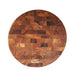 Kansas City Chiefs Crate & Barrel NFL Round End Grain Cutting Board features a round wood-block design with the Chiefs logo near the bottom