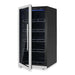 KingsBottle 389 Cans Capacity Upright Beverage Refrigerator With Low-E Glass Door in stainless steel is shown open
