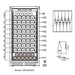 KingsBottle 47" High Upright Wine and Beverage Refrigerator Combo With Low-E Glass Door diagram highlights wine bottle storage layout with spacing and size details