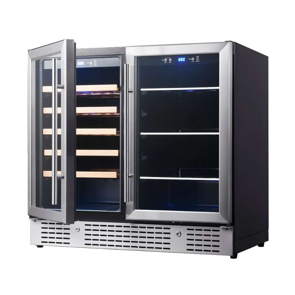 KingsBottle 36" Beer and Wine Cooler Combination with Low-E Glass Door-Freedom Room