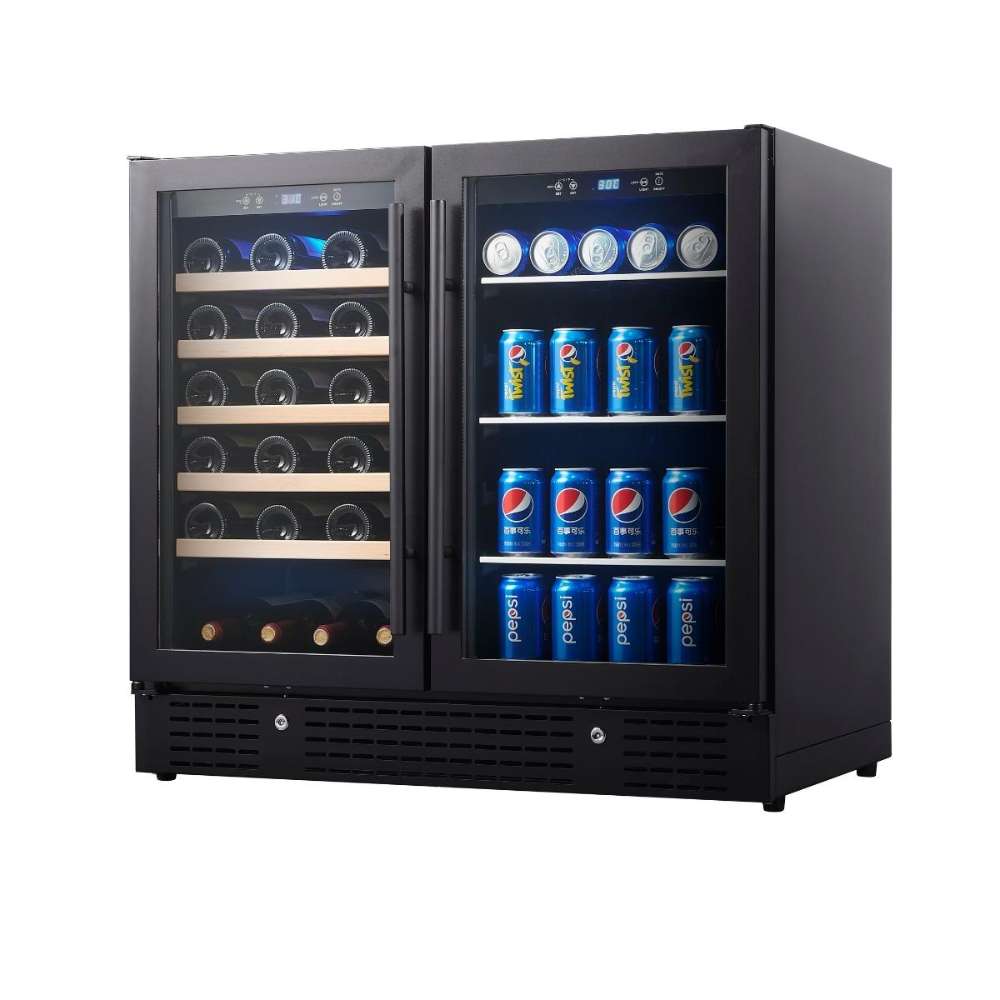 KingsBottle 36" Beer and Wine Cooler Combination with Low-E Glass Door-Freedom Room