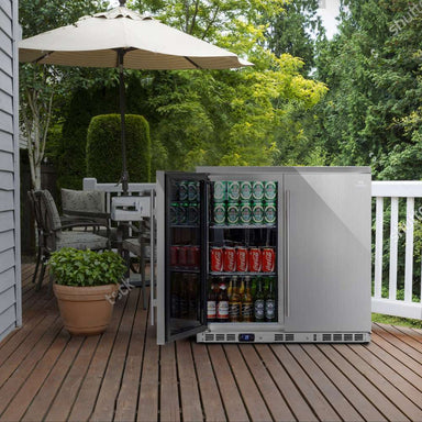 KingsBottle 36 Inch Outdoor Beverage Refrigerator 2 Door For Home-Freedom Room