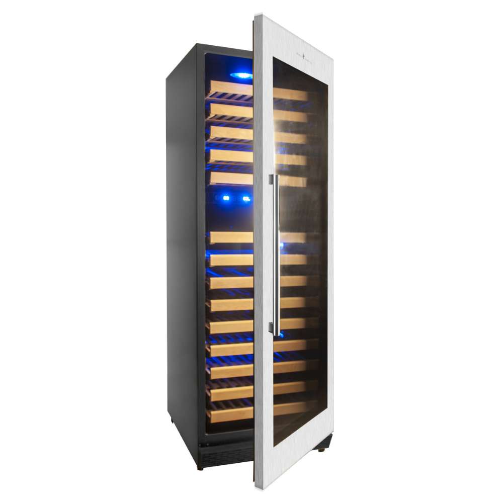 KingsBottle Tall Large Wine Refrigerator With Glass Door With Stainless Steel Trim-Freedom Room