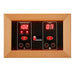 LED control panel with red temperature and timer readouts in a light wood frame for Golden Designs Maxxus 4 Person Low EMF Far Infrared Sauna in Hemlock