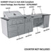 Labeled diagram of Sunstone Summit 10ft Outdoor Kitchen Island Package highlighting grill, sink, storage, and ADA-compliant space
