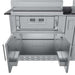 Large open storage cabinet beneath the grill showing interior space in the Sunstone Texas Tango 19ft Outdoor Kitchen Island Package