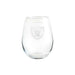 Las Vegas Raiders Crate & Barrel NFL Aspen 11.75oz Stemless Wine Glass, Set of 4 featuring an etched Raiders shield and helmet logo on clear glass