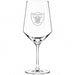 Las Vegas Raiders Crate & Barrel NFL Tour 18oz Red Wine Glass, Set of 4 featuring the Raiders shield logo etched on a clear stemmed wine glass