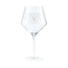 Las Vegas Raiders Crate & Barrel NFL Tour 24oz Red Wine Glass, Set of 4 featuring the Raiders shield logo etched on a clear stemmed wine glass