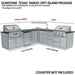 Layout and dimensions diagram of the Sunstone Texas Tango 19ft Outdoor Kitchen Island Package