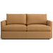 Leather Camel (Libby) Crate & Barrel Lounge Sofa shown in warm camel leather with plush cushions and a streamlined modern design