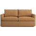 Leather Nutmeg (Pessoa) Crate & Barrel Lounge Sofa shown in soft nutmeg tan leather with deep cushions and a clean-lined frame
