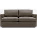 Leather Toffee (Lukas) Crate & Barrel Lounge Sofa shown in rich toffee leather with plush cushions and a streamlined modern frame