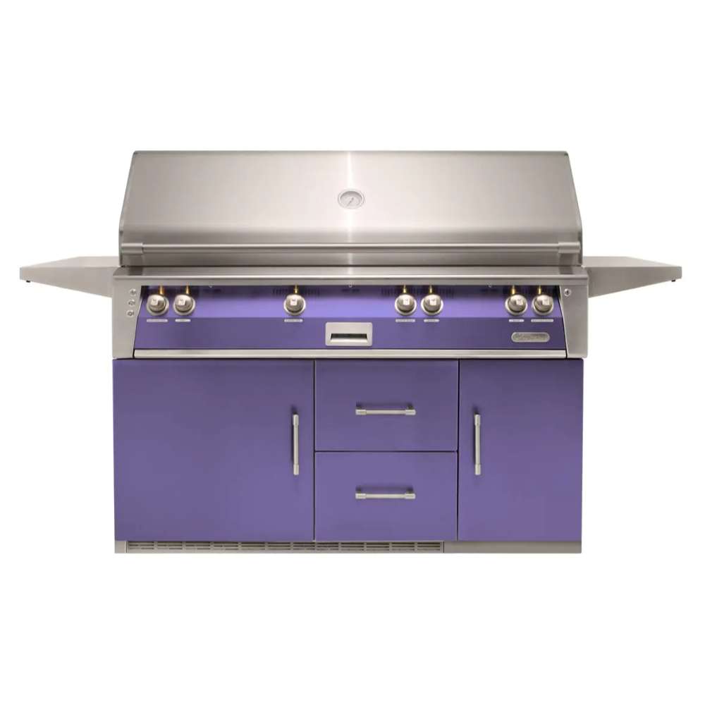 Lilac Alfresco Grills 56″ Luxury All-Grill Refrigerated Cart Model