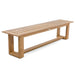Long wooden bench is displayed alone on a white background, showing its clean lines and solid frame from Westminster Teak Horizon Table & Bench Set