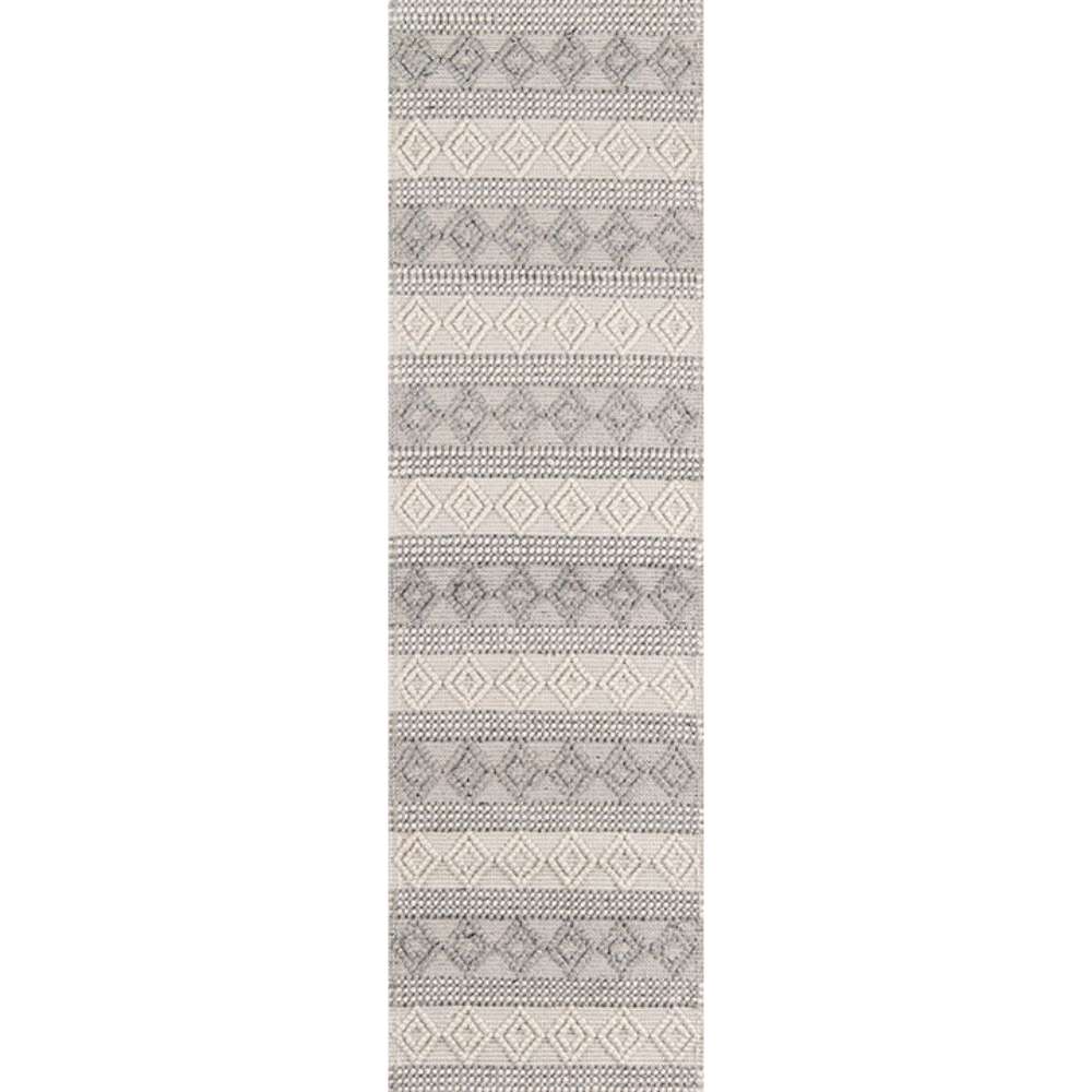 Long runner version of Momeni Andes Indoor Rug - AND-10 Ivory displays its patterned linear design