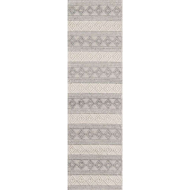 Long runner version of Momeni Andes Indoor Rug - AND-10 Ivory displays its patterned linear design