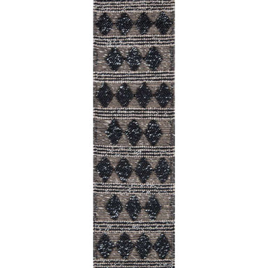 Long runner version of Momeni Andes Indoor Rug - AND-1 Charcoal showcases its continuous diamond rows