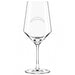 Los Angeles Chargers Crate & Barrel NFL Tour 18oz Red Wine Glass, Set of 4 featuring the Chargers lightning bolt logo etched on a clear stemmed wine glass