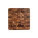 Los Angeles Rams Crate & Barrel NFL Square End Grain Cutting Board features a square end-grain wood surface with the Rams logo engraved near the bottom