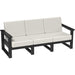 LuxCraft Lanai Deep Seating Set - Sofa, Loveseat, And Corner Unit offers a spacious black-framed sofa with beige cushions