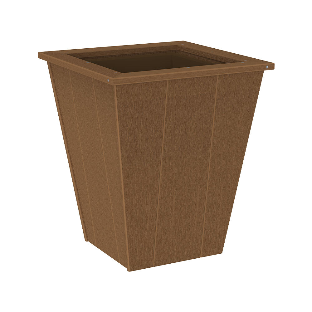 LuxCraft Poly Lumber Elite Planter in sizes 18in 22in and 26in Antique Mahogany