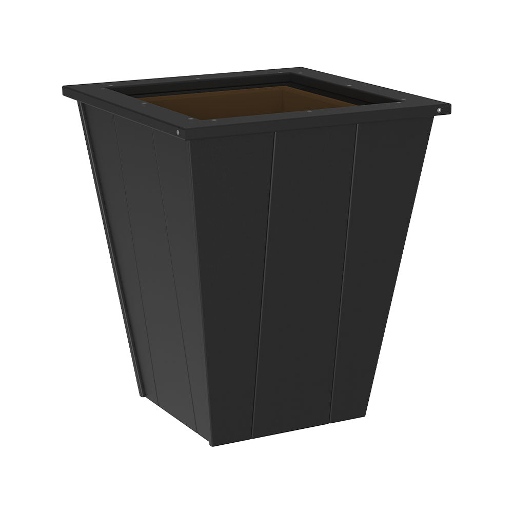 LuxCraft Poly Lumber Elite Planter in sizes 18in 22in and 26in Black