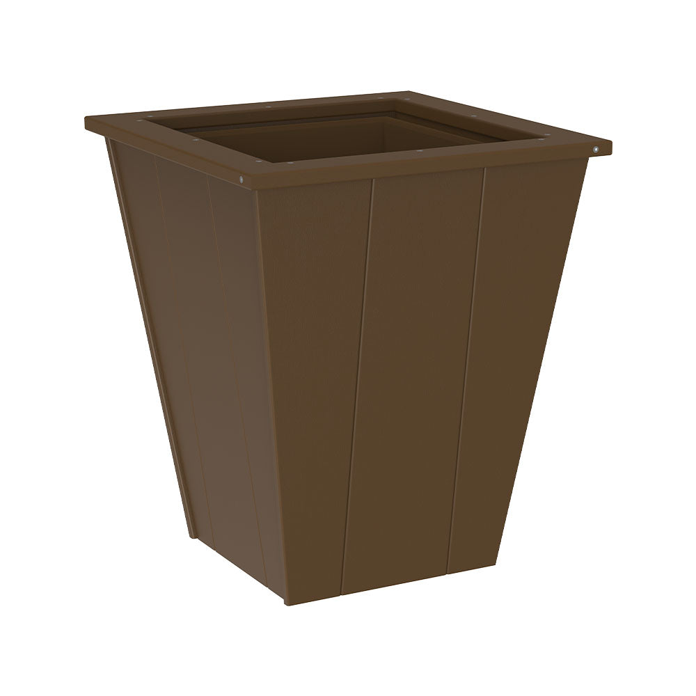 LuxCraft Poly Lumber Elite Planter in sizes 18in 22in and 26in Chestnut Brown