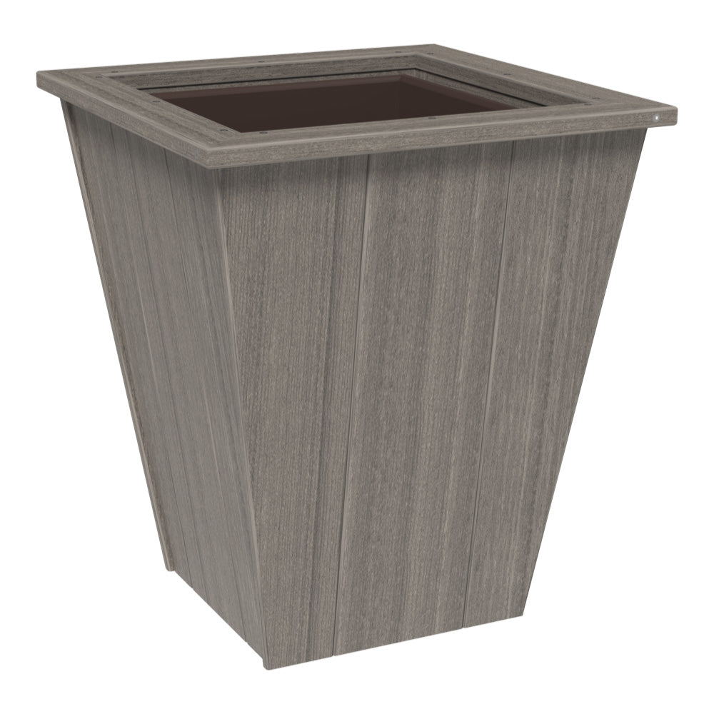 LuxCraft Poly Lumber Elite Planter in sizes 18in 22in and 26in  Coastal Gray