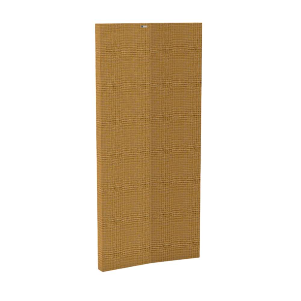 Maree GIK Acoustics ScreenPanel Vocal Screen golden brown fabric acoustic panel with a woven texture and center fold