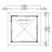 Measured top-down diagram of GardenHouse24 USA Glaspavillon ALU 44D ISO Garden Room illustrates its 74.4 square feet of internal space and exterior clearances