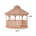 Measurement image of Outdoor Living Today Western Red Cedar Octagon Bayside Gazebo 12ft highlighting its larger size and tall cedar roof