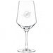 Miami Dolphins Crate & Barrel NFL Tour 18oz Red Wine Glass, Set of 4 featuring the Dolphins leaping dolphin and sun logo etched on a clear stemmed wine glass