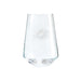 Miami Dolphins Crate & Barrel NFL Tour 19oz Stemless Wine Glass, Set of 4 featuring the Dolphins leaping dolphin and sun logo etched on clear glass