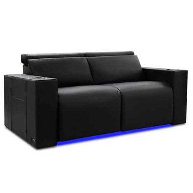 Midnight Black Valencia Barcelona Home Theater Seating Row of 2 Loveseat Width 62 Height 35.5 Depth 41