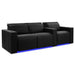 Midnight Black Valencia Barcelona Home Theater Seating Row of 3 Loveseat Left Width 93 Height 35.5 Depth 41